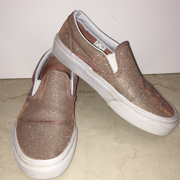 rose gold slip ons